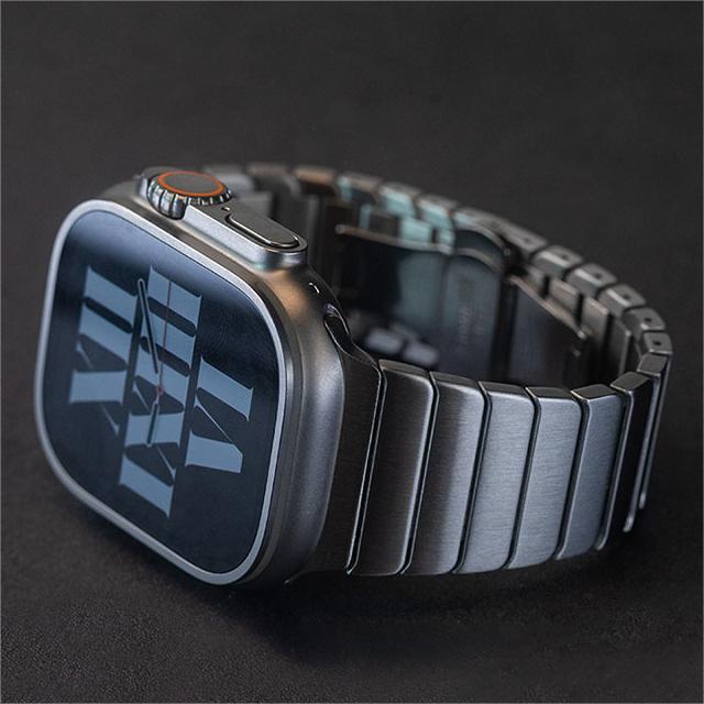 Pulseira de Aço Inoxidável com Fecho Borboleta para Apple Watch