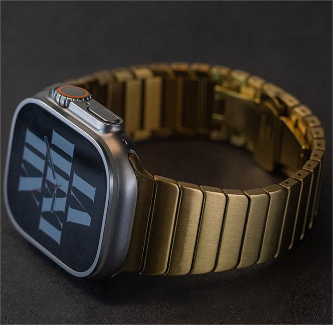 Pulseira de Aço Inoxidável com Fecho Borboleta para Apple Watch