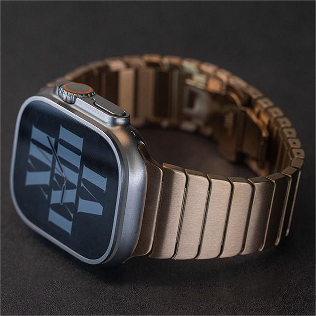 Pulseira de Aço Inoxidável com Fecho Borboleta para Apple Watch