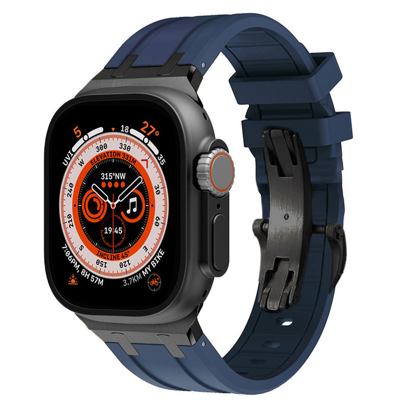 Nova Pulseira Grossa de Silicone AP com Adaptador de Titânio para Apple Watch
