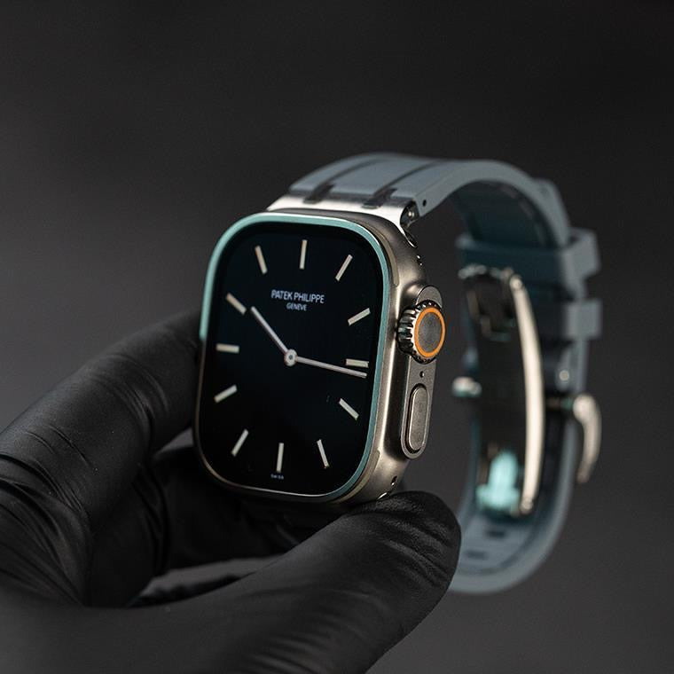 Nova Pulseira Grossa de Silicone AP com Adaptador de Titânio para Apple Watch